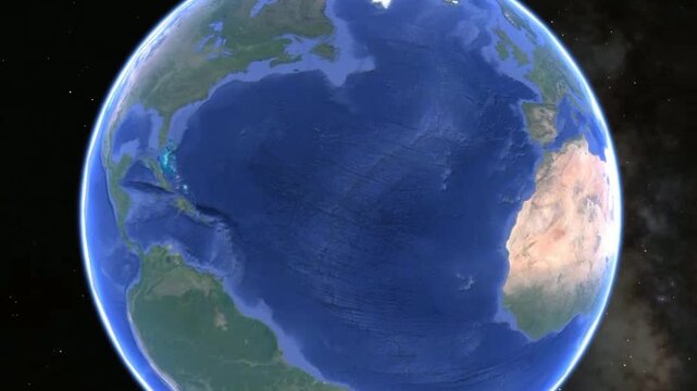 Video of rotating Earth in space.
Cuba island in ocean on planet Earth.
Geographical map of world.