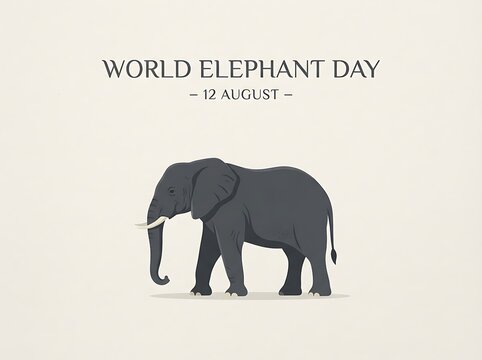 World elephant day poster with large grey elephant