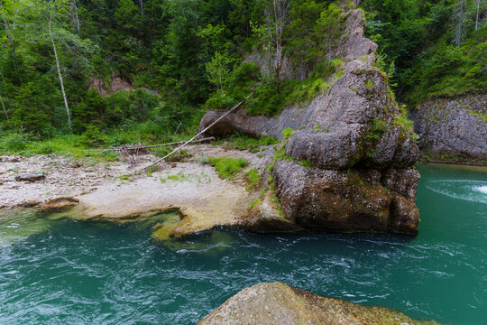 Stunning Ammer Gorge with Turquoise Water at the Scheibum in Bavaria