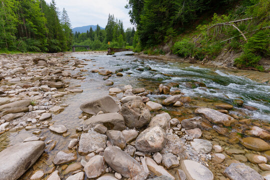 Scenic View of the Rocky Ammer River in Ammer Gorge near Scheibum