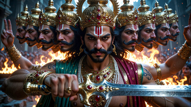 Ravana Ten-Headed Demon King with Sword