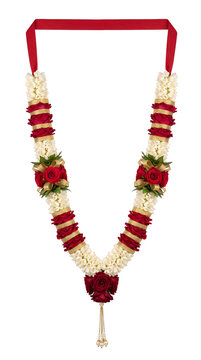 Traditional Indian Wedding Jai Mala Flower Garland PNG with Transparent Background