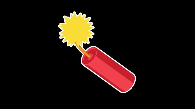 Dynamite stick with a lit fuse indicates an impending explosion.