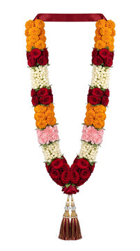 Traditional Indian Wedding Flower Garland Varmala PNG with Transparent Background