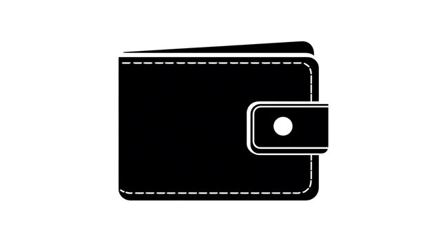 A black leather wallet with stitching and a clasp, simple and elegant.