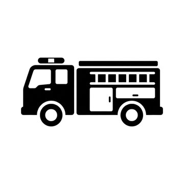 Emergency Fire Engine Side View Icon
