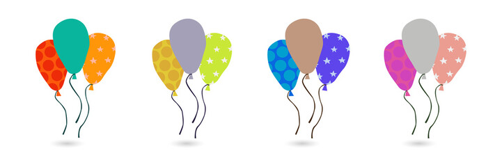 Colorful balloons floating up in the air transparent background