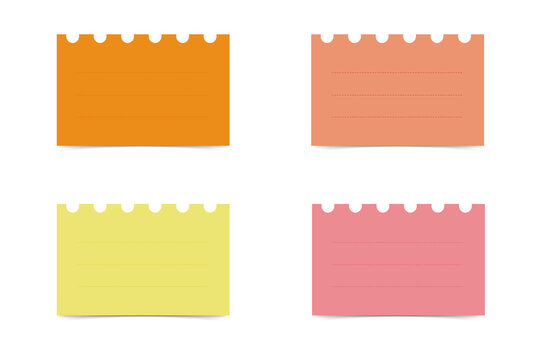 Colorful sticky notes on transparent background