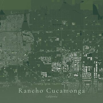 Sage Green Map of Rancho Cucamonga, United States | Modern Scandinavian Wall Art