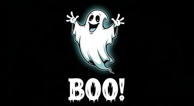 Spooky ghost says boo perfect for halloween decorations and graphics