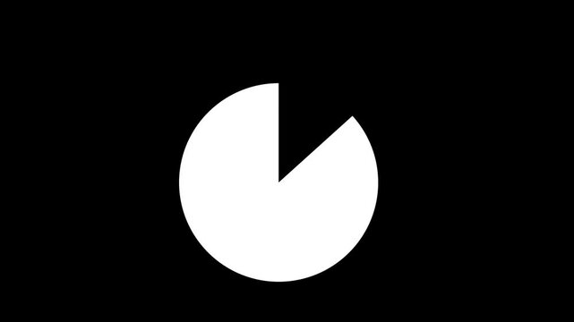 White radial pie chart loading animation