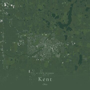 Sage Green Map of Kent, United States | Modern Scandinavian Wall Art