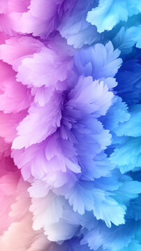 Soft pastel colored feathers swirling together, creating a beautiful and gentle background, perfect for various design projects