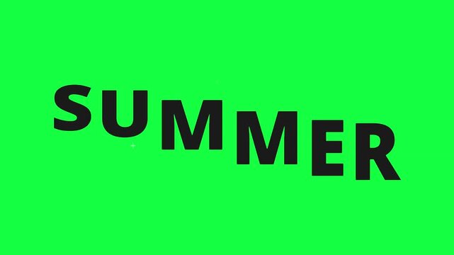 Animated summer text layouts with distorted typography on green screen