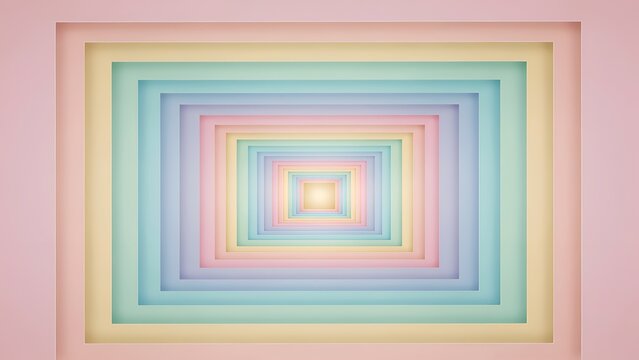 Nested squares pattern with pastel colors and a gradient effect