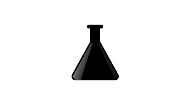 A simple black silhouette of a flask, often used in laboratory settings or representing scientific experimentation