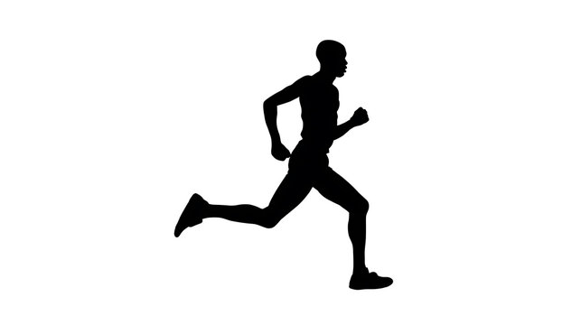Silhouette of a male runner in motion, showcasing athletic prowess and determination. The image captures the dynamic energy of the sport