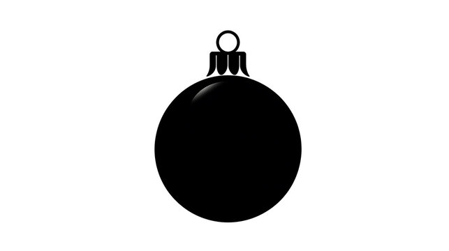 A black Christmas bauble ornament with a silver cap and loop