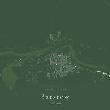 Sage Green Map of Barstow, United States | Modern Scandinavian Wall Art