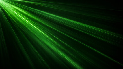 Naklejka premium Abstract green laser light beams in motion. Dynamic neon glow rays for futuristic tech and sci-fi backgrounds.