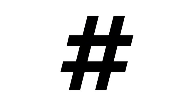 A black hashtag symbol displayed prominently on a white background