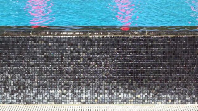 Swimming Pool Edge Tile Water Turquoise Mosaic Border Texture Rim Blue Summer Leisure Architecture Design