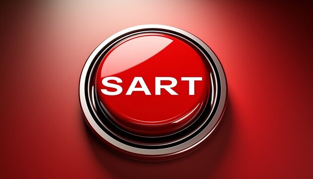 red button with text