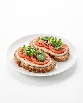 Whole Grain Crispbread with Cottage Cheese and Tomato