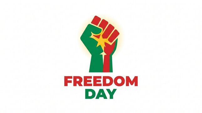 minimalist vector logo with a raised fist for juneteenth celebration