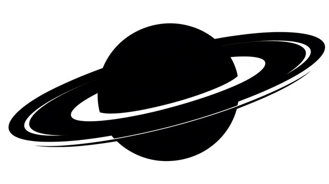 Stylized graphic representation of the planet Saturn with its prominent rings