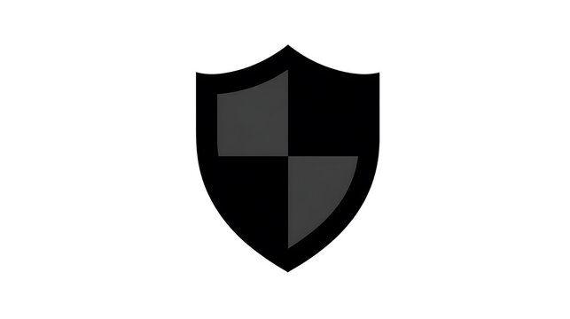 A dark shield icon representing security and protection