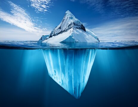 an iceberg with the tip and submerged part as profit and hidden costs