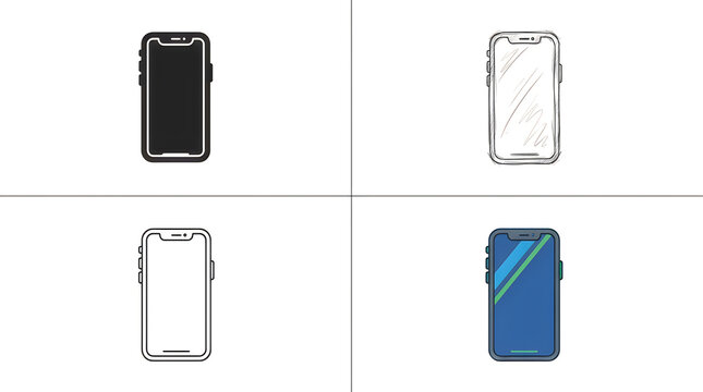 Iphone outline and display design mockups