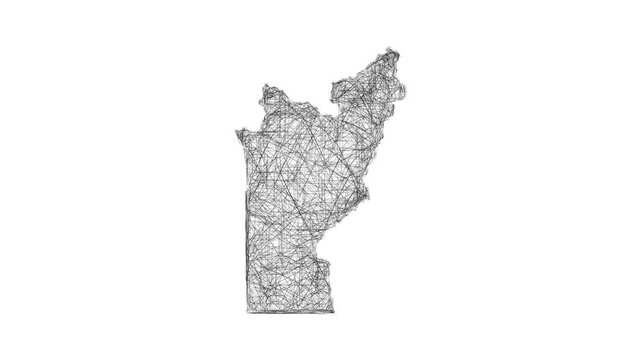 Sketch Trinity outline map animation - smooth progressive reveal