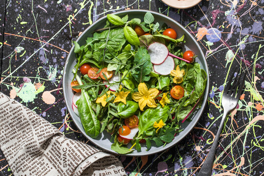 Salad. mixed fresh salad leaves