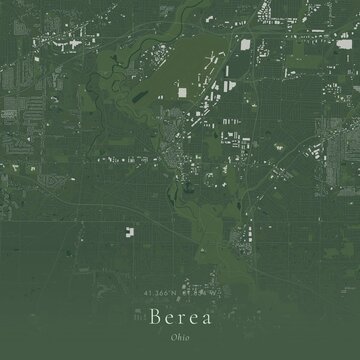 Sage Green Map of Berea, United States | Modern Scandinavian Wall Art
