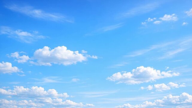 Beautiful bright sky with fluffy clouds on a sunny day.