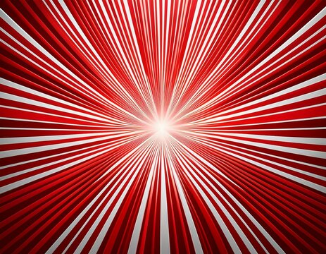 red and white radial stripes bursting from corner glossy radiant lines dynamic sunburst pattern background