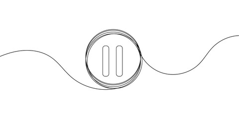 Pause button symbol drawn with a single continuous black line © Md