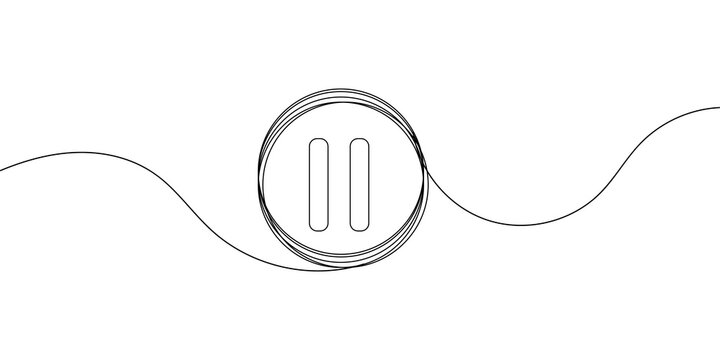 Pause button symbol drawn with a single continuous black line