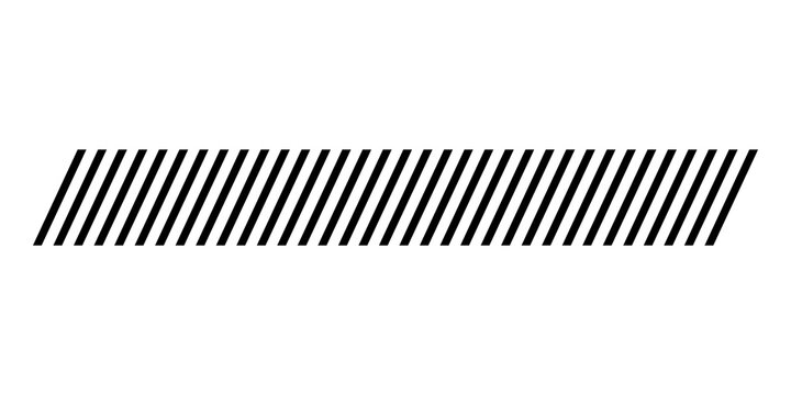 Black and white diagonal striped banner shape with a slanted parallel line pattern