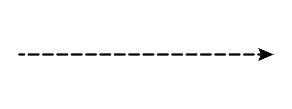 Black dashed line arrow pointing right symbol