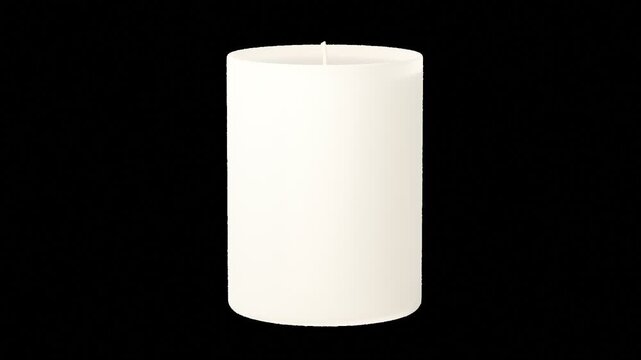 Rotating video mockup of a frosted glass scented candle on a transparent background. Ideal for showcasing candle labels, branding, packaging, and product designs with realistic motion.