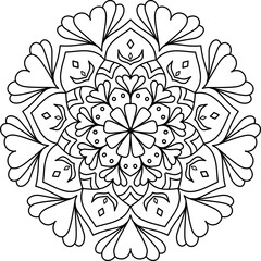 Vector Hand Drawn Mandala Background Black And White © Naruedee
