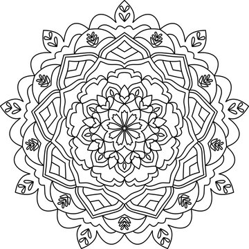 Vector Hand Drawn Mandala Background Black And White 