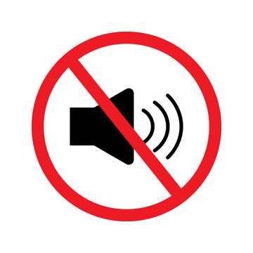 No sound icon with a black speaker and a red prohibition sign