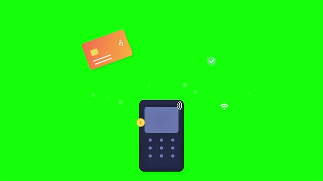 Contactless Credit Card POS Terminal Payment Animation