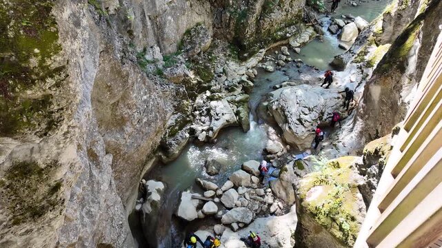 A view from Horma Canyon in Pinarbasi, Kastamonu, Turkey. This canyon can be easily traversed by tourists via a 3 km walking trail.