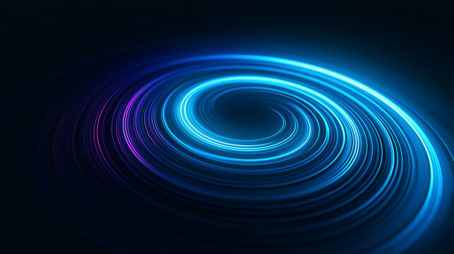 Futuristic Glowing Blue Light Spiral Vortex Background
