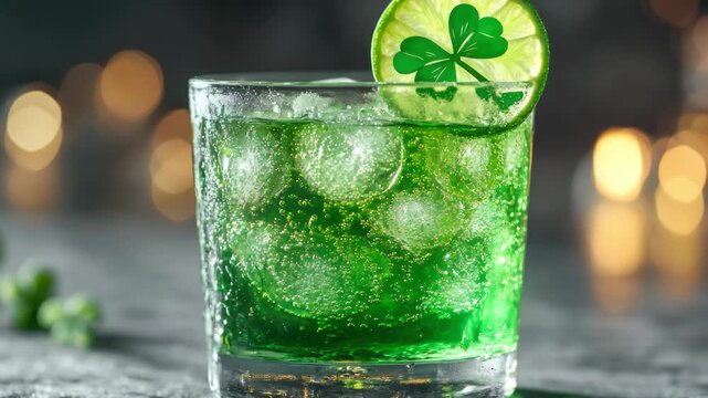 A vibrant and appealing drink on a bar counter, ready to be served